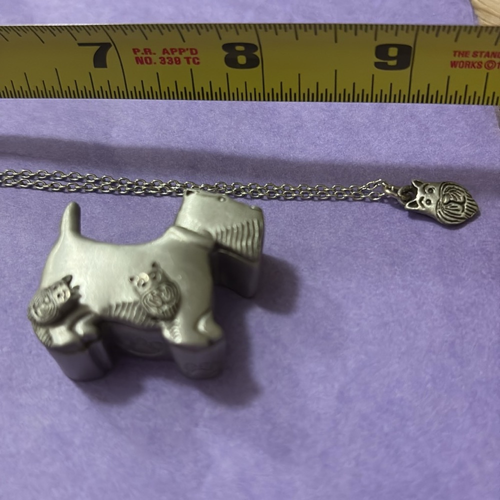 Chelsea Pewter Scotty dog with earrings, brooch, necklace, and jewellery box - Picture 5 of 5